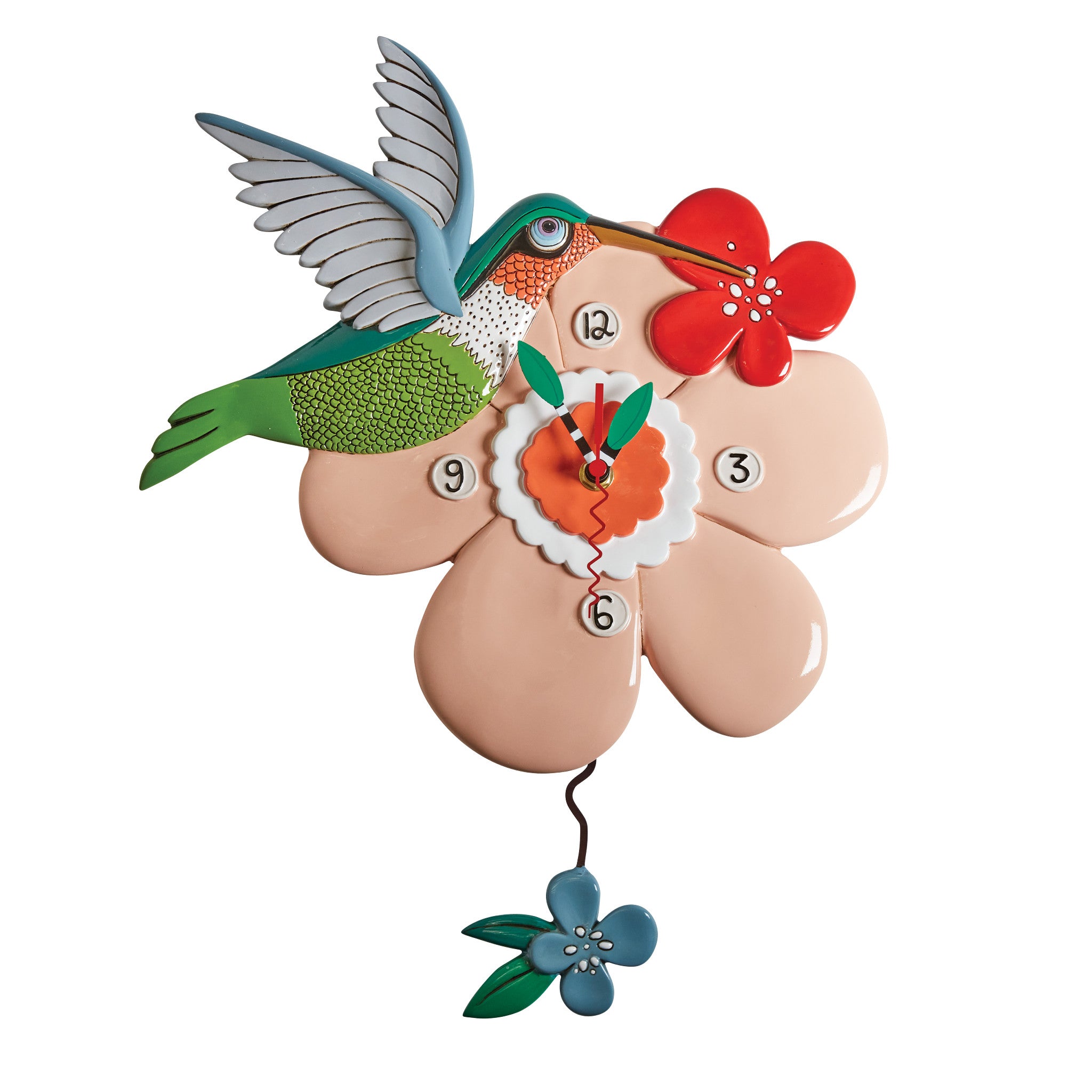 ALLEND: Hummingbird Clock-11- Gift/Home-Enesco-Usher & Co - Women's Boutique Located in Atoka, OK and Durant, OK