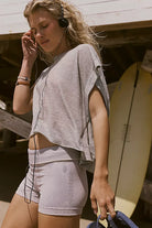 Free People Movement: My Time Tee - Heather Grey-1- Tops-Free People Movement-Usher & Co - Women's Boutique Located in Atoka, OK and Durant, OK