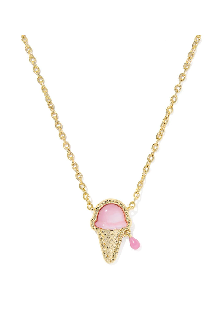 Kendra Scott: Ice Cream Necklace - Gold Pastel Pink Mother of Pearl-7- Jewelry-Kendra Scott-Usher & Co - Women's Boutique Located in Atoka, OK and Durant, OK