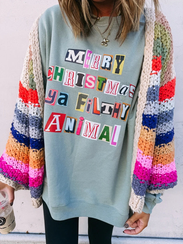 Filthy Animal Sweatshirt-1- Tops-Etta + East-Usher & Co - Women's Boutique Located in Atoka, OK and Durant, OK