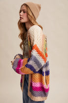 Rainbow Crochet Cardigan-Cream-2- Tops Over-Listicle-Usher & Co - Women's Boutique Located in Atoka, OK and Durant, OK