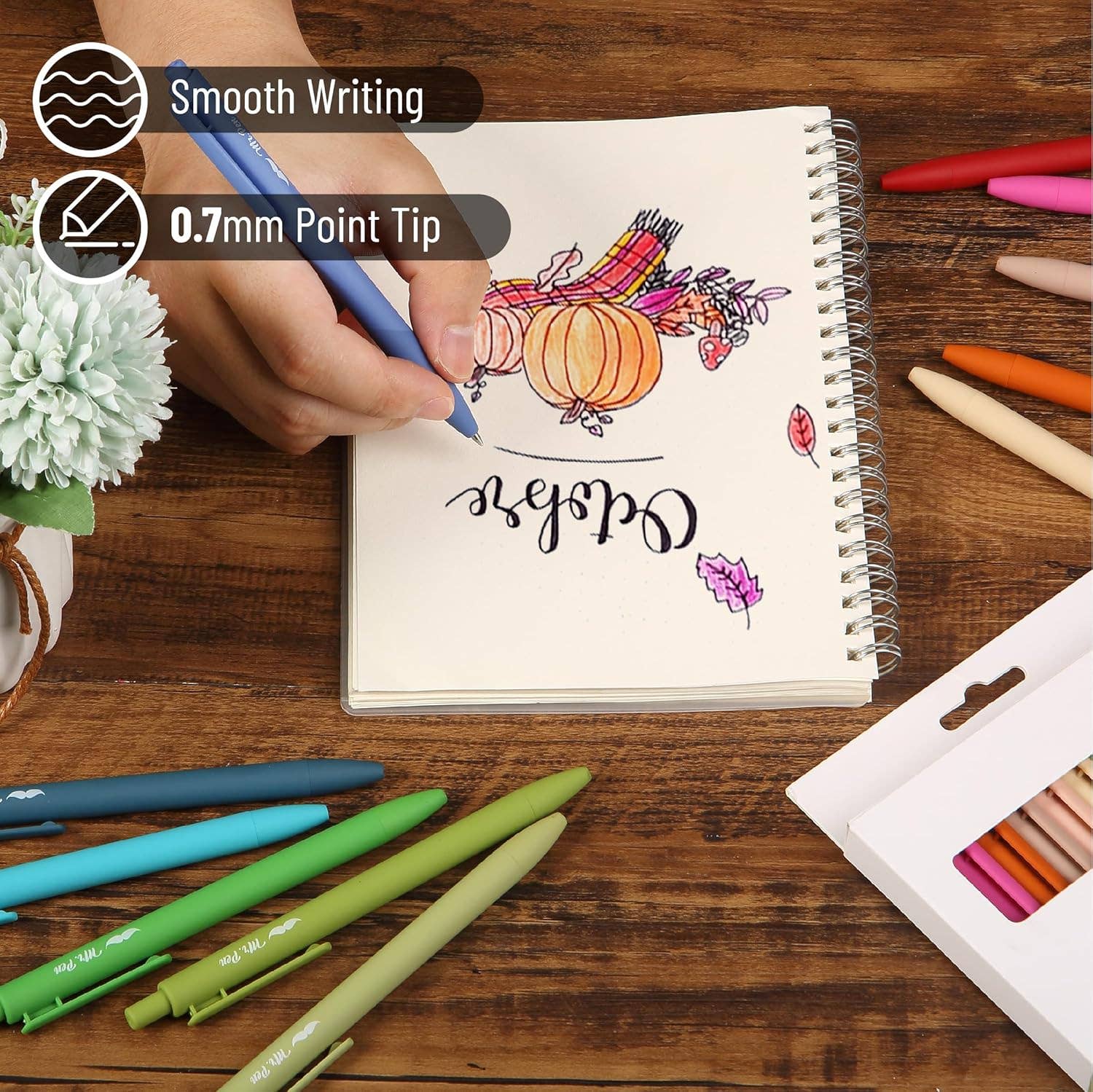 Cute 12-Pack Retractable Gel Pens with Colored Ink-11- Gift/Home-Mr. Pen-Usher & Co - Women's Boutique Located in Atoka, OK and Durant, OK