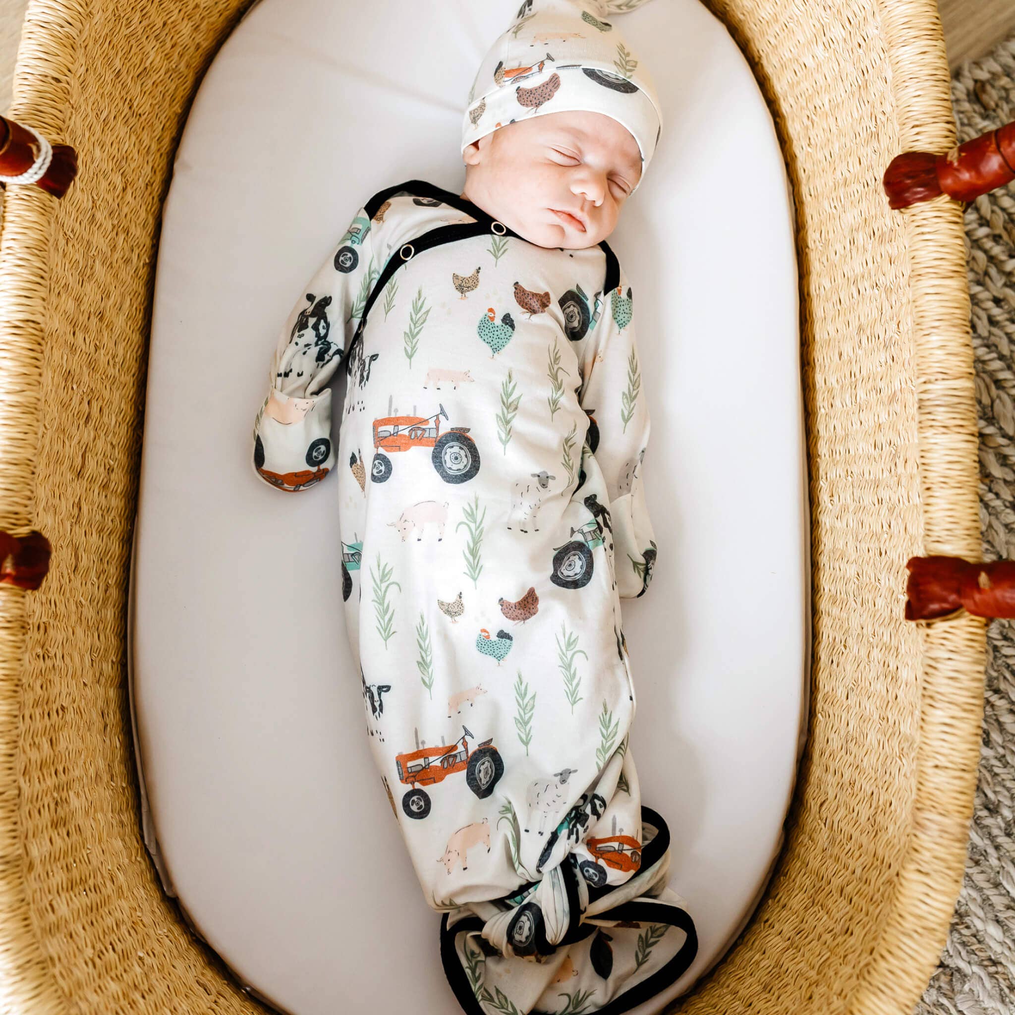 Copper Pearl: Newborn Knotted Gown - Jo-12- Baby/Kids/Men-Copper Pearl-Usher & Co - Women's Boutique Located in Atoka, OK and Durant, OK