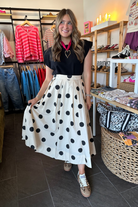 Analise Polka Dot Skirt-4- Bottoms-Heyson-Usher & Co - Women's Boutique Located in Atoka, OK and Durant, OK