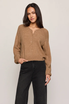Z Supply: Westmont Henley Sweater-Caramel-1- Tops-Z SUPPLY-Usher & Co - Women's Boutique Located in Atoka, OK and Durant, OK