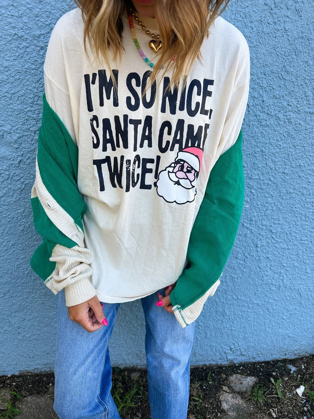 Santa Came Twice T-Shirt-1- Tops-Etta + East-Usher & Co - Women's Boutique Located in Atoka, OK and Durant, OK