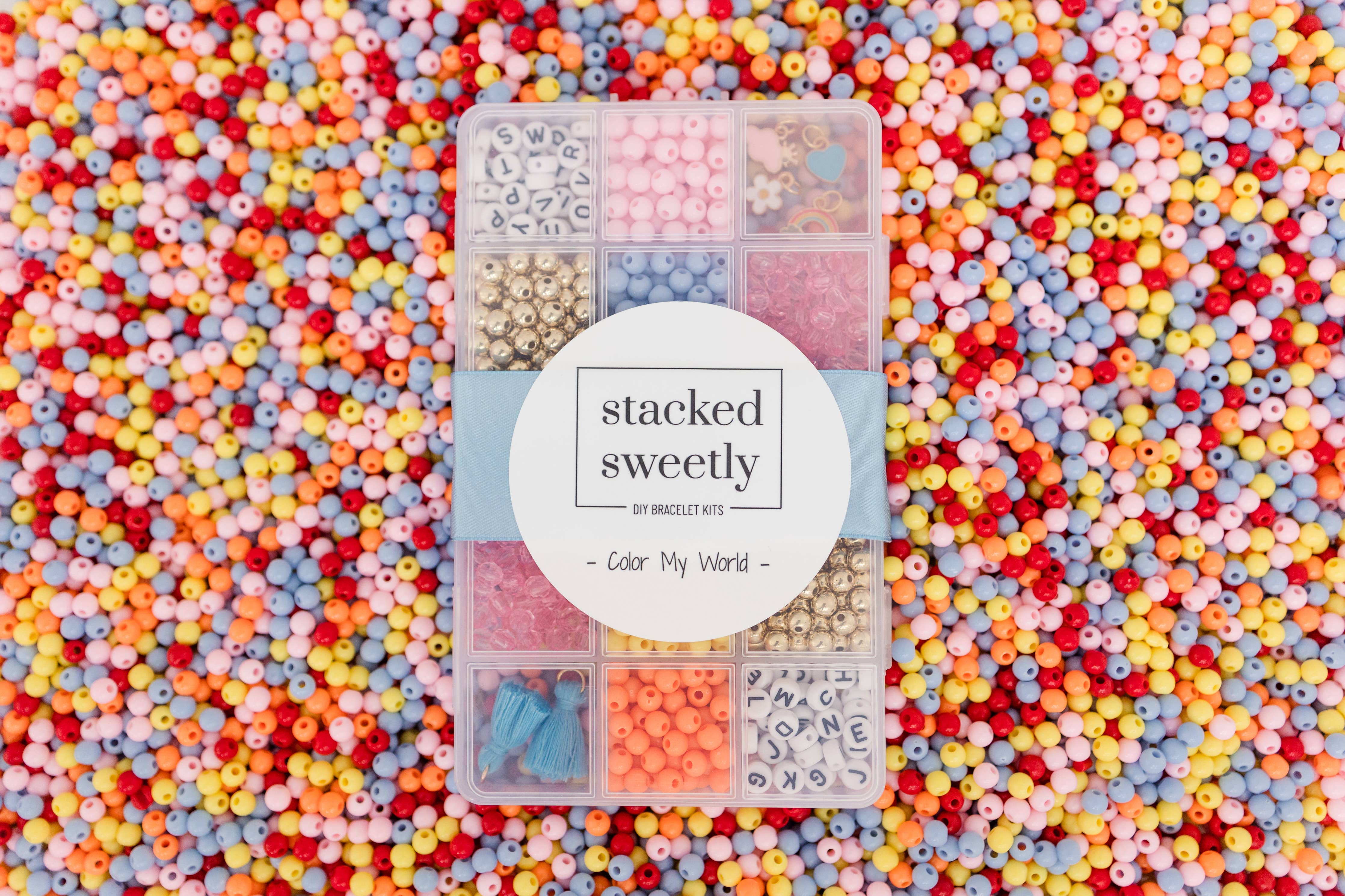 Color My World Rainbow Stretchy Bracelet Kit-11- Gift/Home-Stacked Sweetly-Usher & Co - Women's Boutique Located in Atoka, OK and Durant, OK