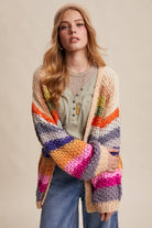 Rainbow Crochet Cardigan-2- Tops Over-Listicle-Usher & Co - Women's Boutique Located in Atoka, OK and Durant, OK