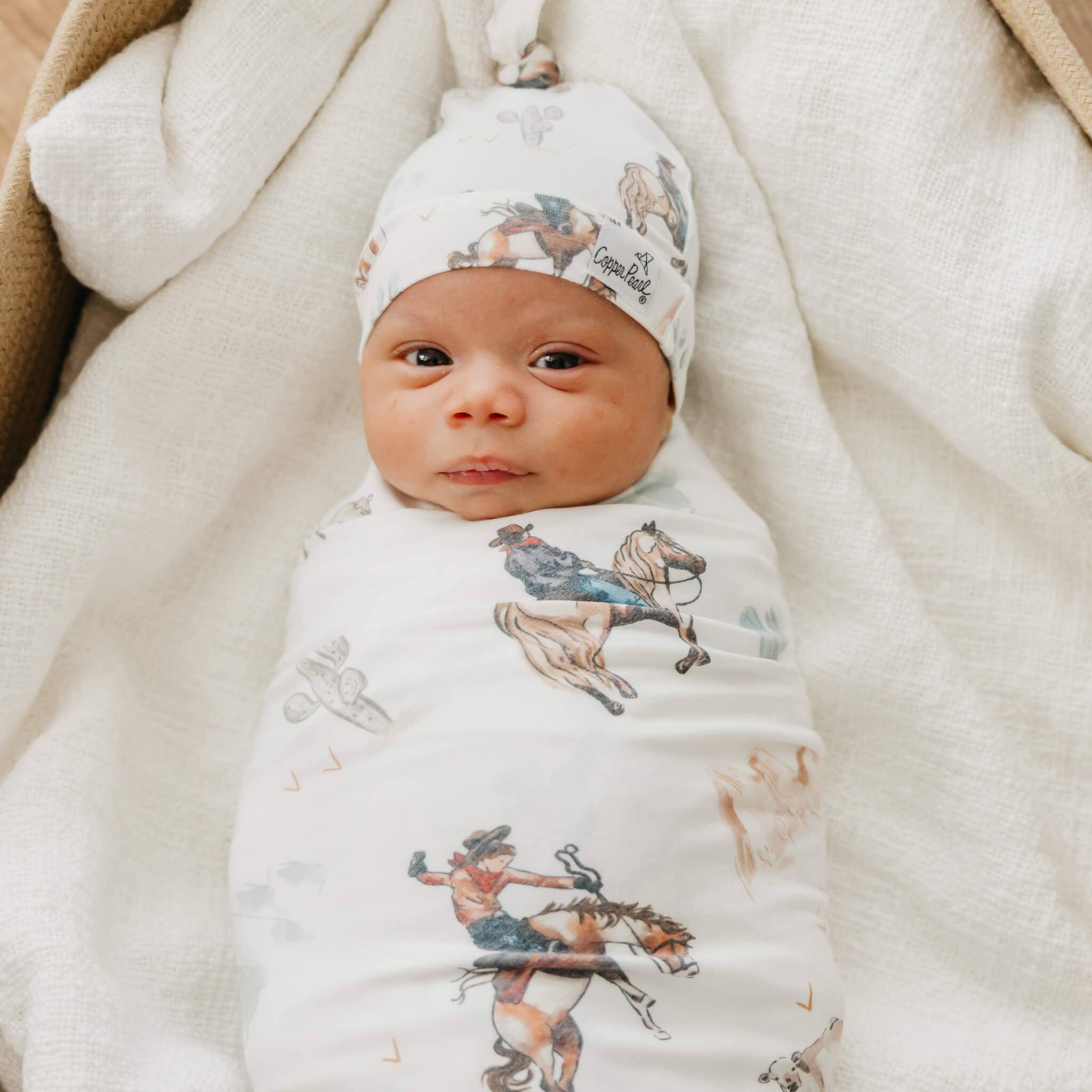 Copper Pearl: Knit Swaddle Blanket - Boone-12- Baby/Kids/Men-Copper Pearl-Usher & Co - Women's Boutique Located in Atoka, OK and Durant, OK