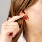 Oklahoma Sooners Enamel Stud Earrings-7- Jewelry-Canvas Style-Usher & Co - Women's Boutique Located in Atoka, OK and Durant, OK