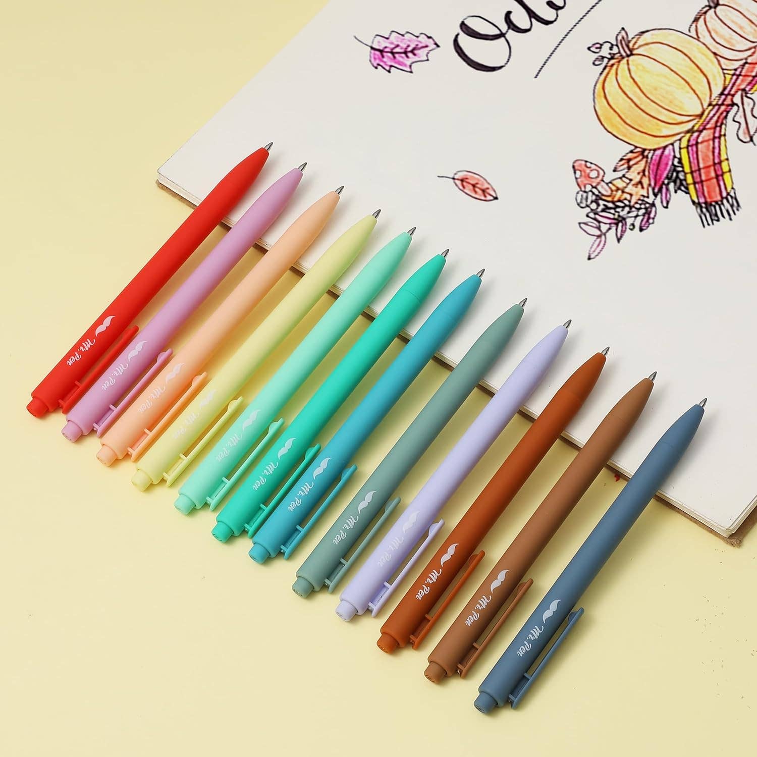 Cute 12-Pack Retractable Gel Pens with Colored Ink-11- Gift/Home-Mr. Pen-Usher & Co - Women's Boutique Located in Atoka, OK and Durant, OK