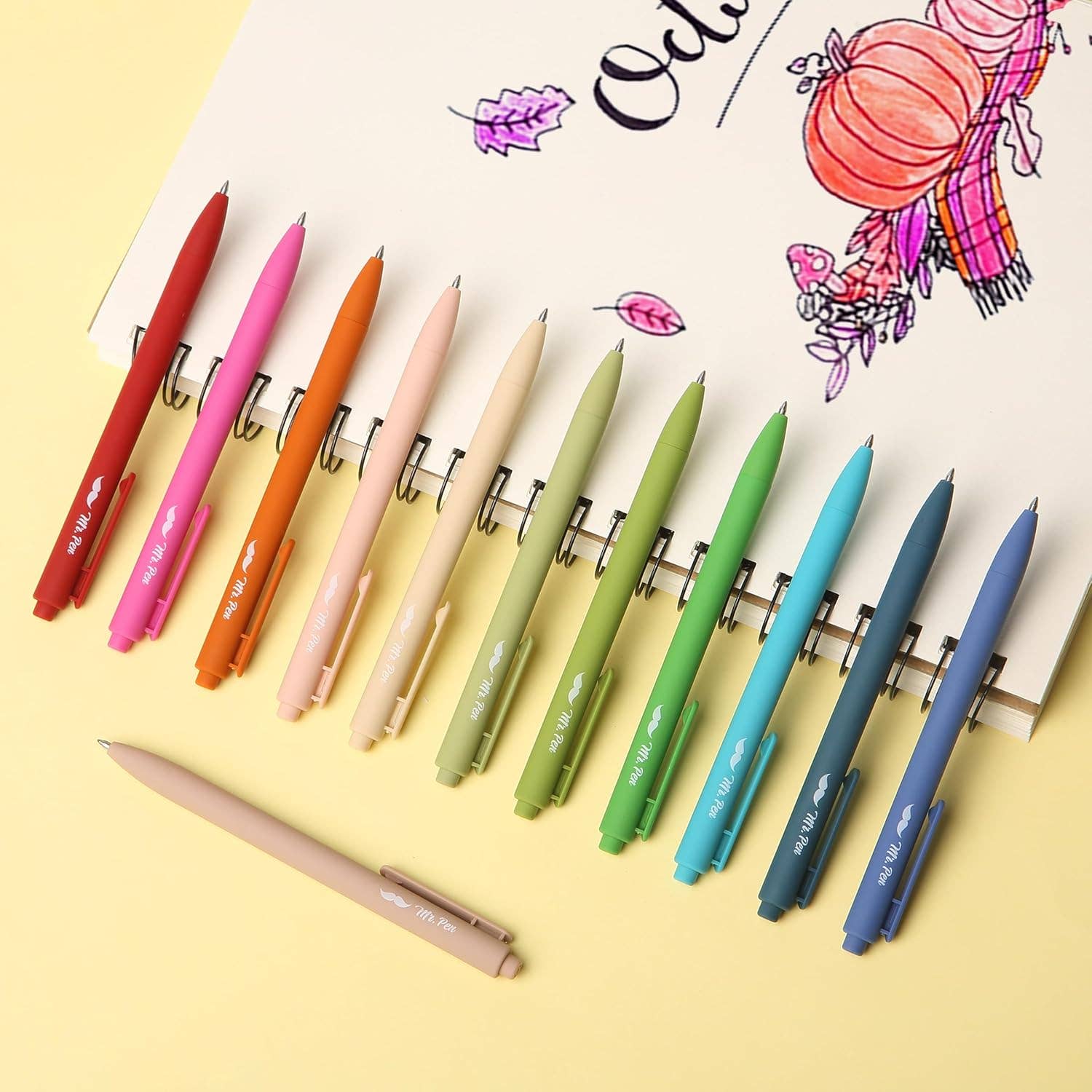 Cute 12-Pack Retractable Gel Pens with Colored Ink-11- Gift/Home-Mr. Pen-Usher & Co - Women's Boutique Located in Atoka, OK and Durant, OK