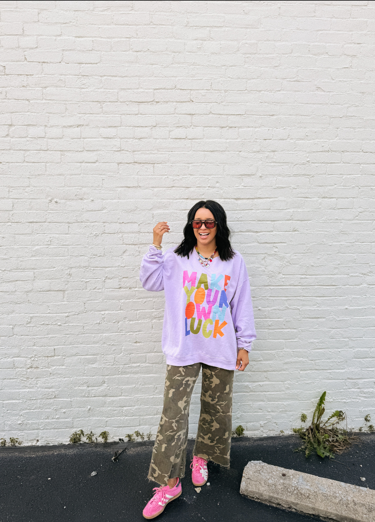 Make Your Own Luck Sweatshirt-1- Tops-ETTA & EAST-Usher & Co - Women's Boutique Located in Atoka, OK and Durant, OK