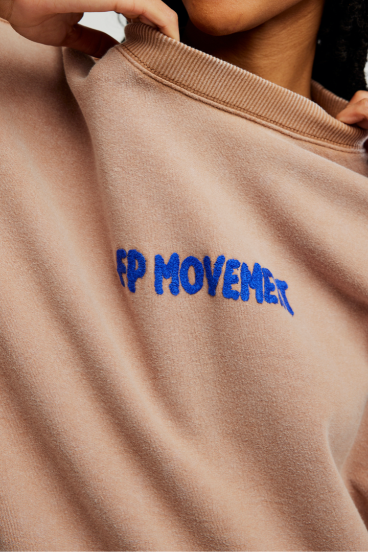 FP Movement: All Star Embroidered Pullover-Twig Combo-1- Tops-Free People Movement-Usher & Co - Women's Boutique Located in Atoka, OK and Durant, OK