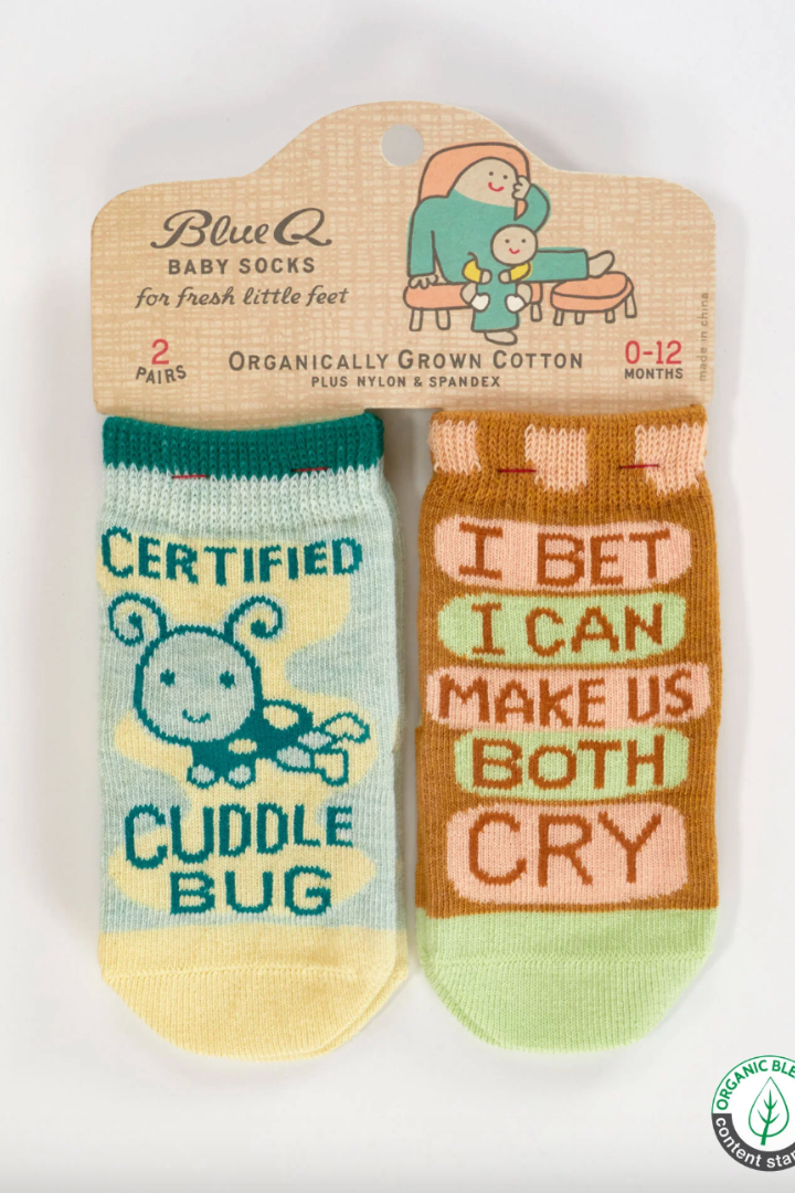 Funny Baby Socks-12- Baby/Kids/Men-Blue Q-Usher & Co - Women's Boutique Located in Atoka, OK and Durant, OK