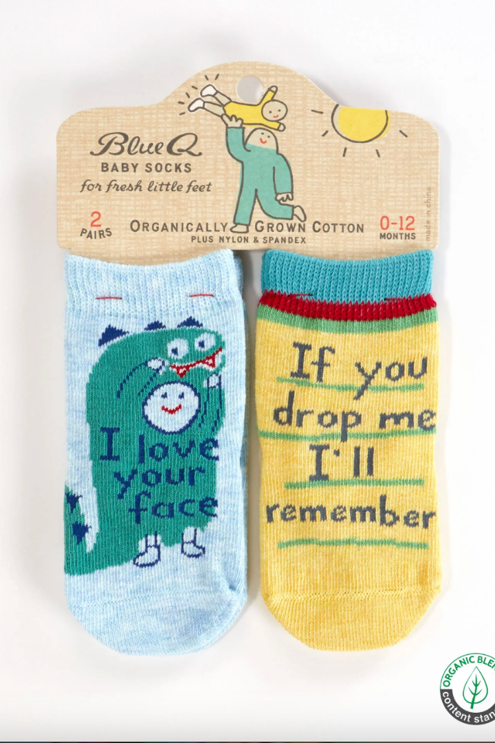Funny Baby Socks-12- Baby/Kids/Men-Blue Q-Usher & Co - Women's Boutique Located in Atoka, OK and Durant, OK
