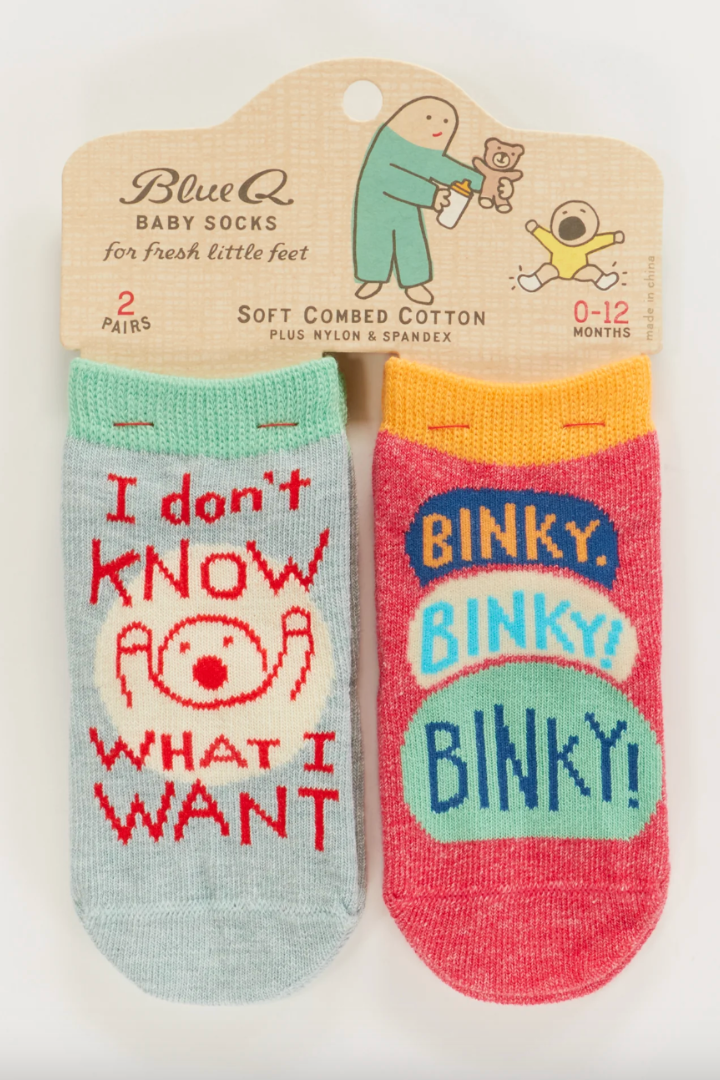 Funny Baby Socks-12- Baby/Kids/Men-Blue Q-Usher & Co - Women's Boutique Located in Atoka, OK and Durant, OK