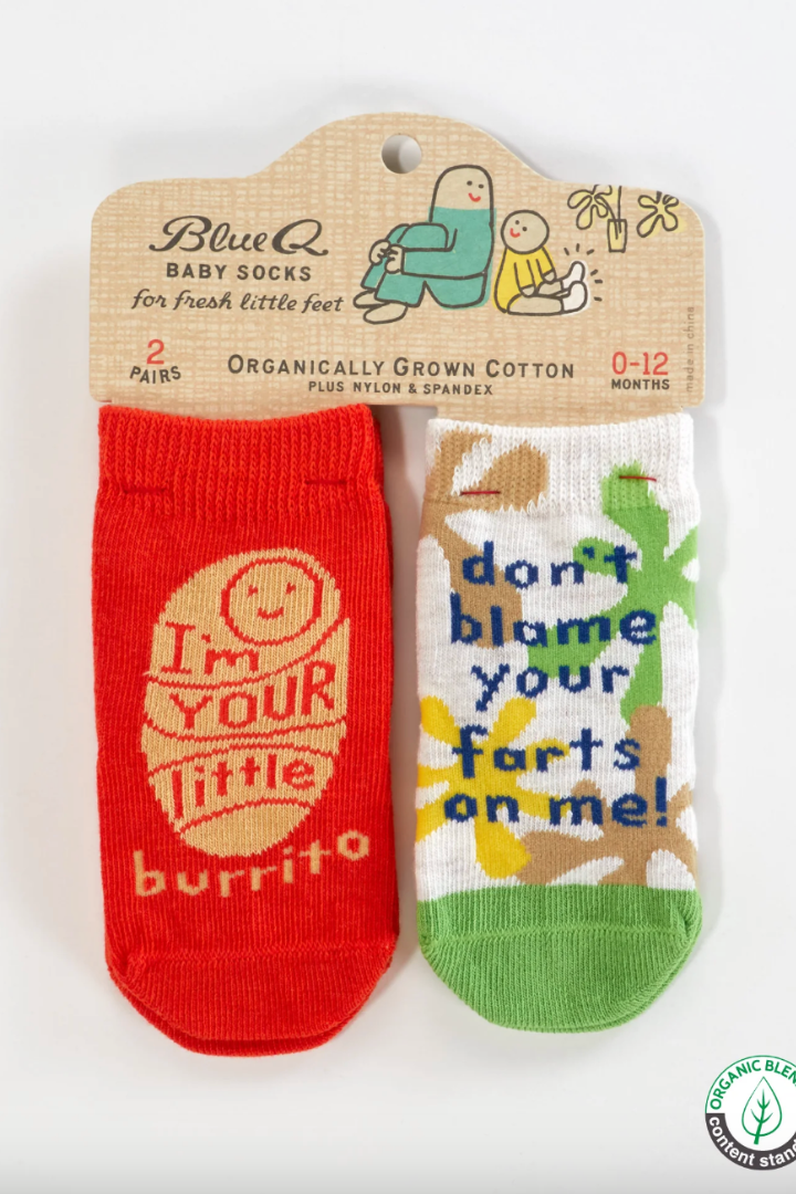 Funny Baby Socks-12- Baby/Kids/Men-Blue Q-Usher & Co - Women's Boutique Located in Atoka, OK and Durant, OK