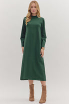 Brisk Days Dress-Pine-6- Dress/Romp/Jump-ENTRO-Usher & Co - Women's Boutique Located in Atoka, OK and Durant, OK