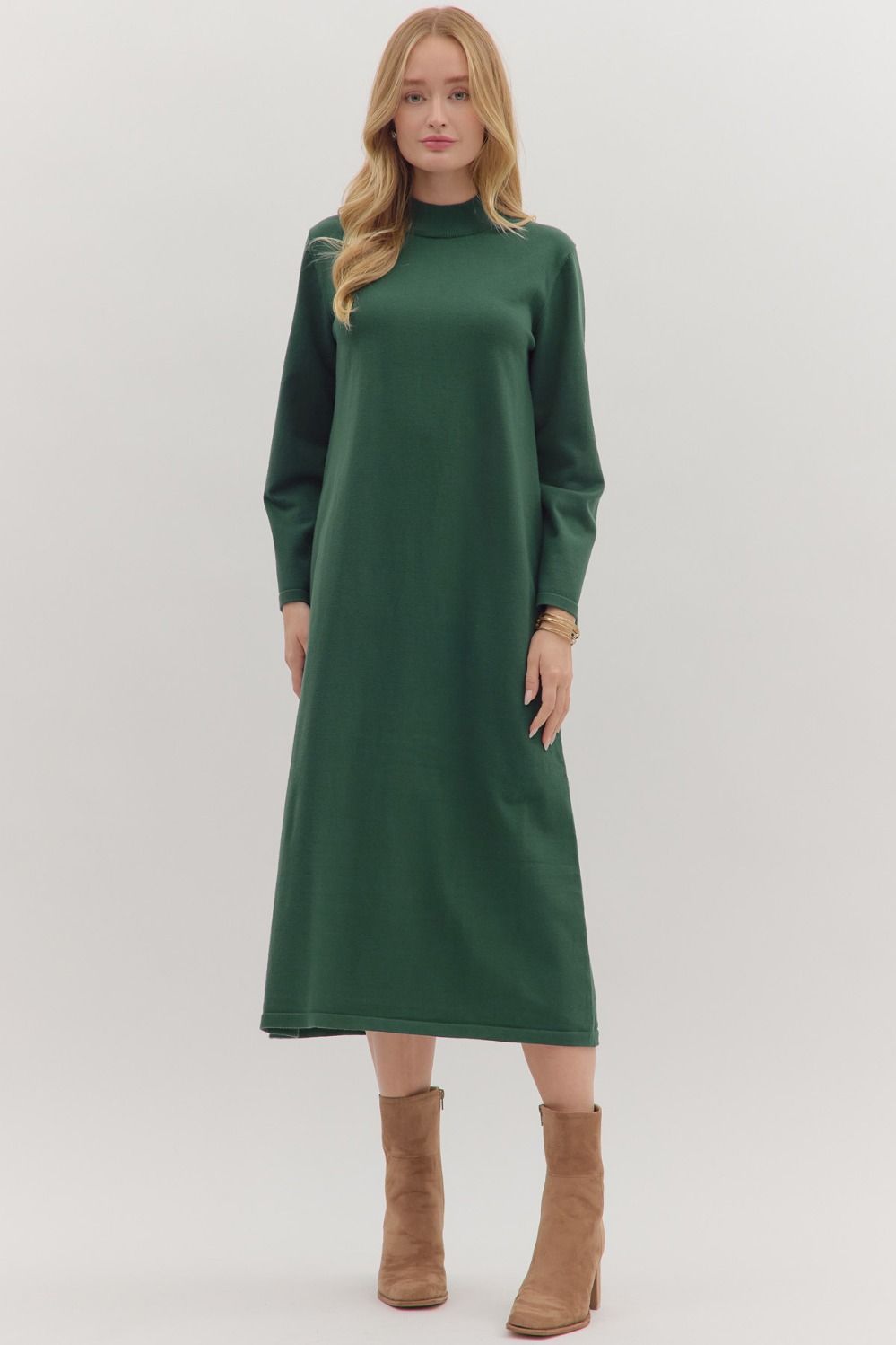 Brisk Days Dress-Pine-6- Dress/Romp/Jump-ENTRO-Usher & Co - Women's Boutique Located in Atoka, OK and Durant, OK