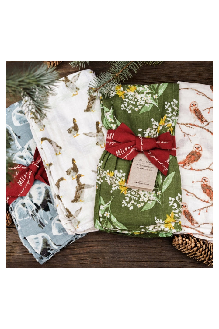 Milkbarn: Organic Burp Cloths - Grasshopper-12- Baby/Kids/Men-Milkbarn-Usher & Co - Women's Boutique Located in Atoka, OK and Durant, OK