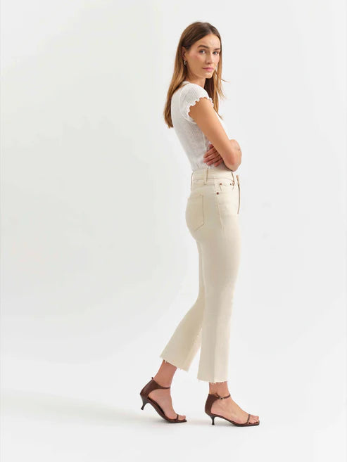 DAZE: Shy Girl Crop Flare-Raw Cut-5- Denim-DAZE-Usher & Co - Women's Boutique Located in Atoka, OK and Durant, OK