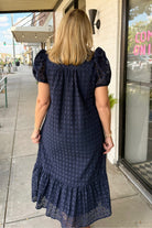 Hydrangea Dress-Navy-6- Dress/Romp/Jump-ENTRO-Usher & Co - Women's Boutique Located in Atoka, OK and Durant, OK
