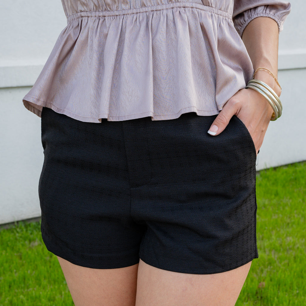Annabelle Shorts, Black-Shorts-Glam-Usher & Co - Women's Boutique Located in Atoka, OK and Durant, OK