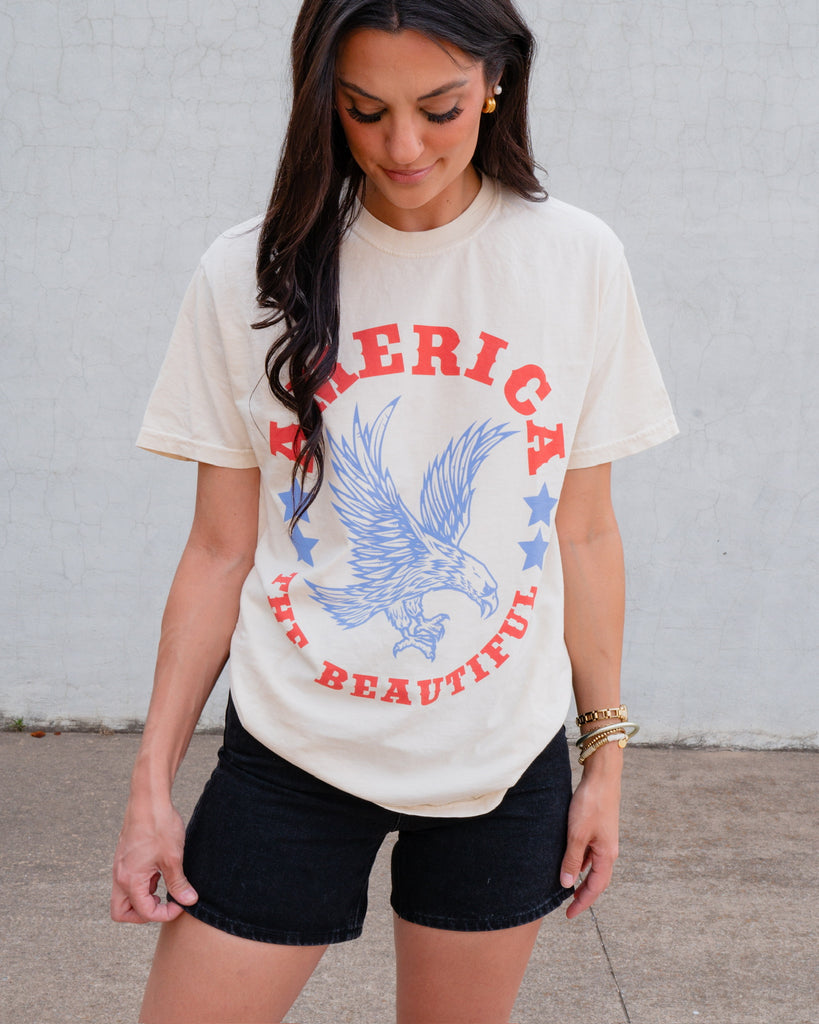 America The Beautiful Tee-Graphic Tees-Friday+Saturday-Usher & Co - Women's Boutique Located in Atoka, OK and Durant, OK