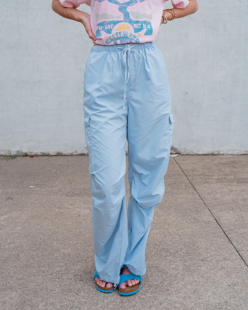 Space Cargo-Powder Blue-Pants-Bailey Rose-Usher & Co - Women's Boutique Located in Atoka, OK and Durant, OK