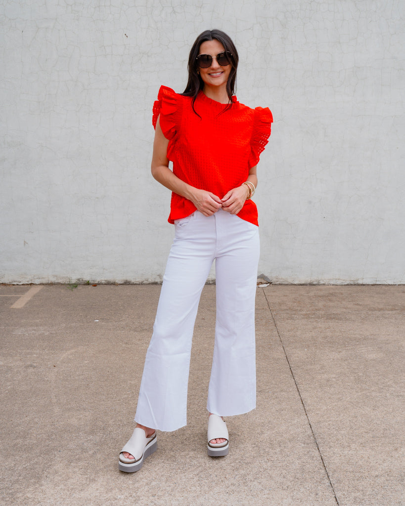 Marianne Blouse-Red-Tank Tops-JODIFL-Usher & Co - Women's Boutique Located in Atoka, OK and Durant, OK