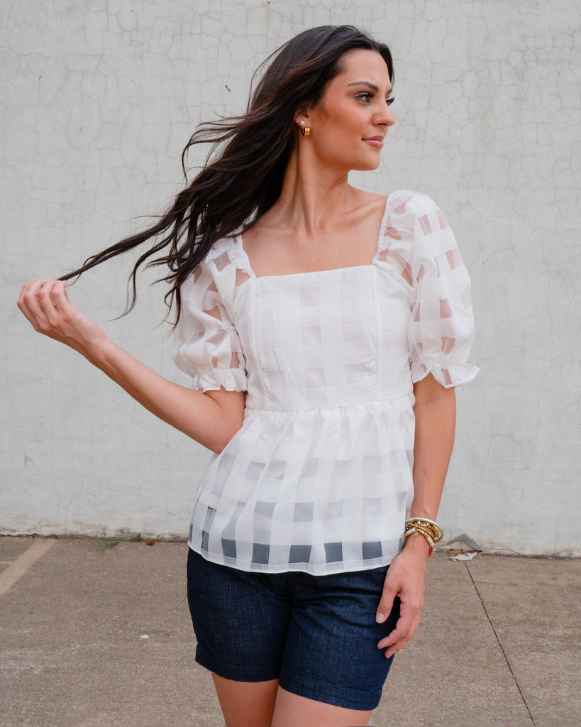 Cassandra Blouse-Short Sleeve Tops-JODIFL-Usher & Co - Women's Boutique Located in Atoka, OK and Durant, OK