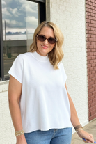 Patricia Mock Neck Knit Top-1- Tops-Zenana-Usher & Co - Women's Boutique Located in Atoka, OK and Durant, OK