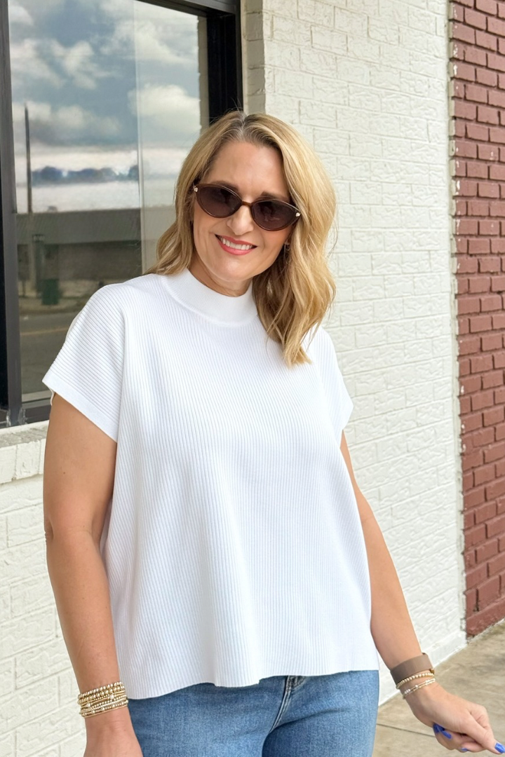 Patricia Mock Neck Knit Top-1- Tops-Zenana-Usher & Co - Women's Boutique Located in Atoka, OK and Durant, OK