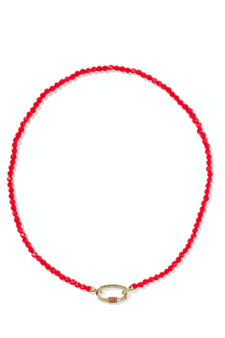 Kendra Scott: Emery Beaded Strand Necklace-Gold Red Glass-7- Jewelry-Kendra Scott-Usher & Co - Women's Boutique Located in Atoka, OK and Durant, OK