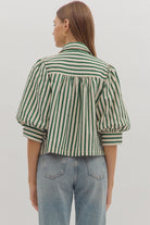 Garden Stroll Top-Green-1- Tops-ENTRO-Usher & Co - Women's Boutique Located in Atoka, OK and Durant, OK