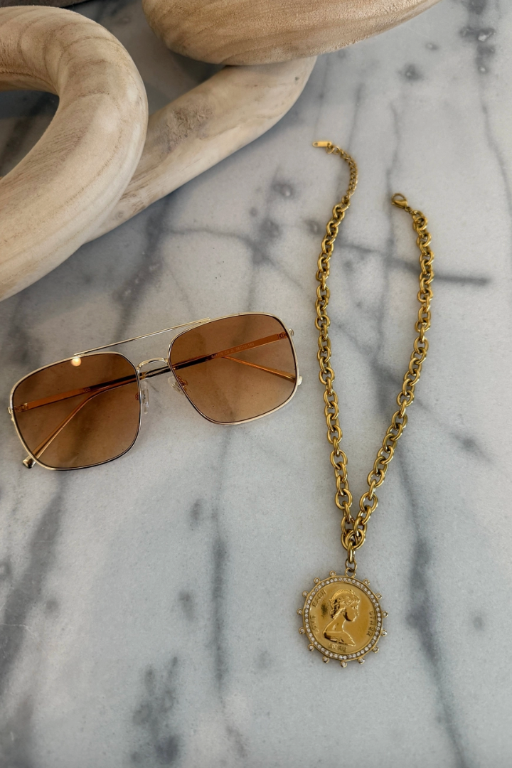 Gold Coin Necklace-7- Jewelry-ChanSutt Pearls-Usher & Co - Women's Boutique Located in Atoka, OK and Durant, OK
