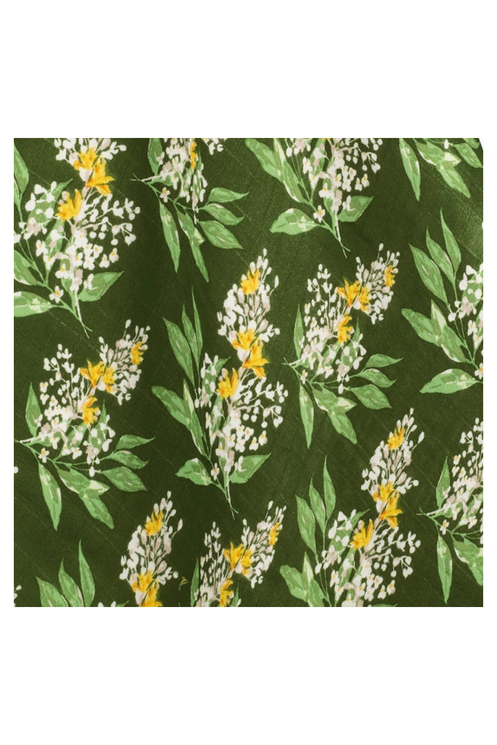 Milkbarn: Bamboo Swaddle - Green Floral-12- Baby/Kids/Men-Milkbarn-Usher & Co - Women's Boutique Located in Atoka, OK and Durant, OK