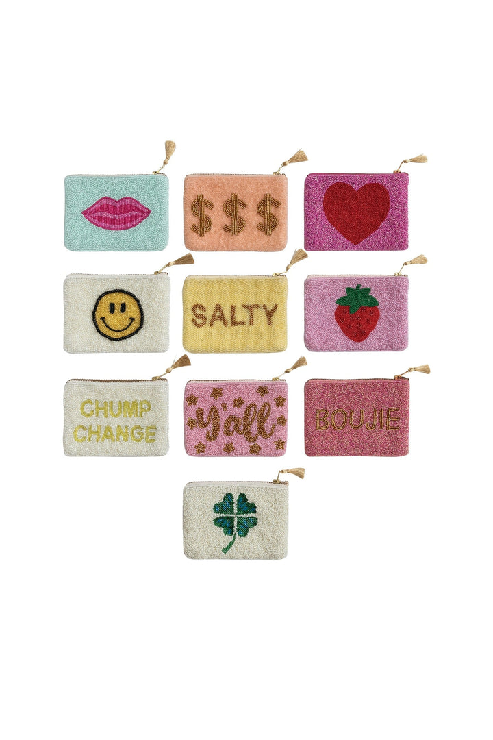Beaded Pouch-10- Bags/Wallets-Hazel Mazel-Usher & Co - Women's Boutique Located in Atoka, OK and Durant, OK