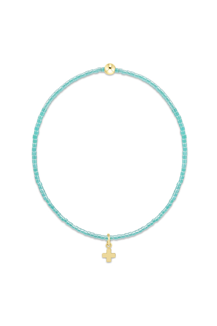 enewton: Hope Classic Sea Glass Bracelet-Signature Cross Small Gold Charm-7- Jewelry-ENEWTON-Usher & Co - Women's Boutique Located in Atoka, OK and Durant, OK