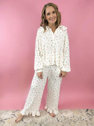 North Pole Pointelle Pajama Set-3- Sets/Lounge-Peach Love California-Usher & Co - Women's Boutique Located in Atoka, OK and Durant, OK