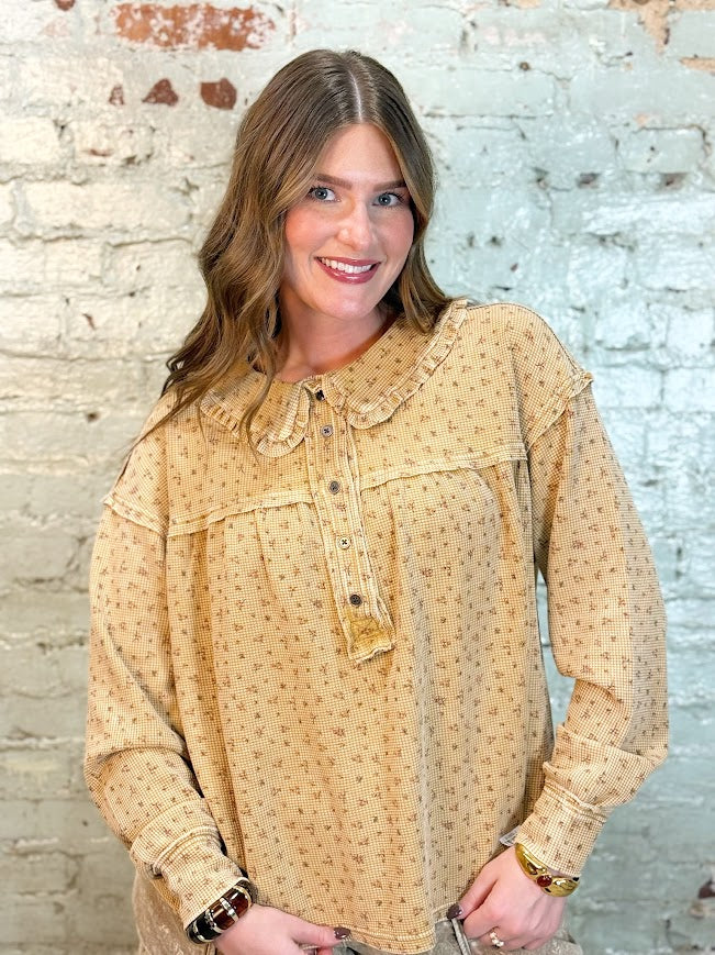 Luna Top-Latte-1- Tops-Easel-Usher & Co - Women's Boutique Located in Atoka, OK and Durant, OK