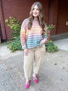 Riley Rainbow Sweater-Sky Purple-1- Tops-Wishlist-Usher & Co - Women's Boutique Located in Atoka, OK and Durant, OK