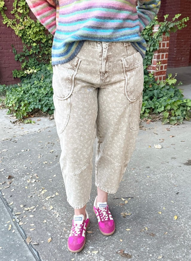 Camille Barrel Pants-Latte-4- Bottoms-Easel-Usher & Co - Women's Boutique Located in Atoka, OK and Durant, OK