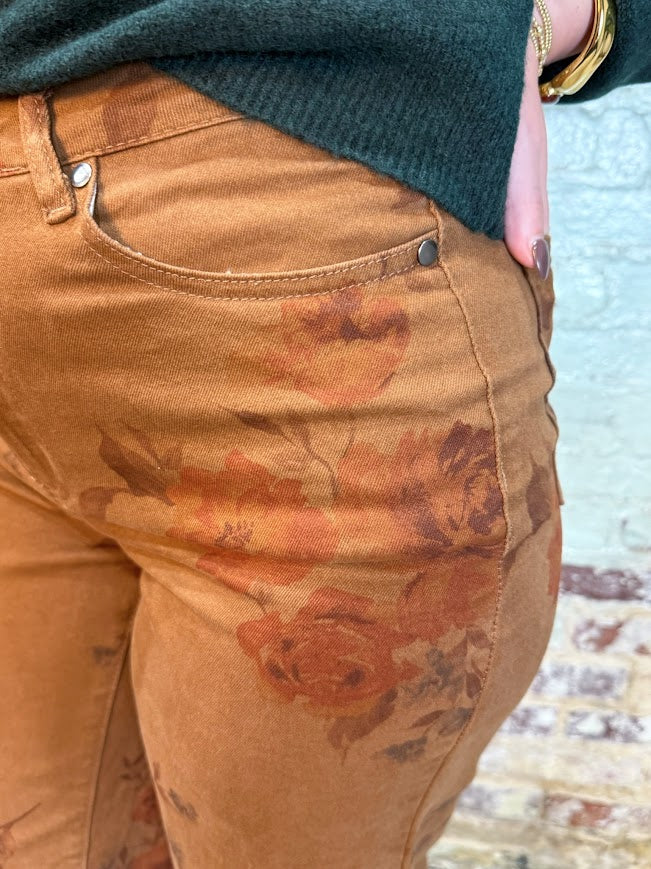 Flora Twill Pants-Mocha-4- Bottoms-Easel-Usher & Co - Women's Boutique Located in Atoka, OK and Durant, OK