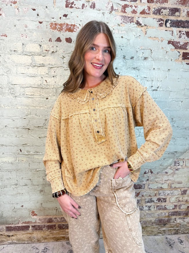 Luna Top-Latte-1- Tops-Easel-Usher & Co - Women's Boutique Located in Atoka, OK and Durant, OK