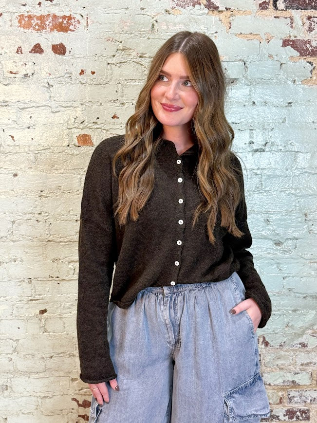 Piper Cardigan-Chocolate-1- Tops-Things Between-Usher & Co - Women's Boutique Located in Atoka, OK and Durant, OK