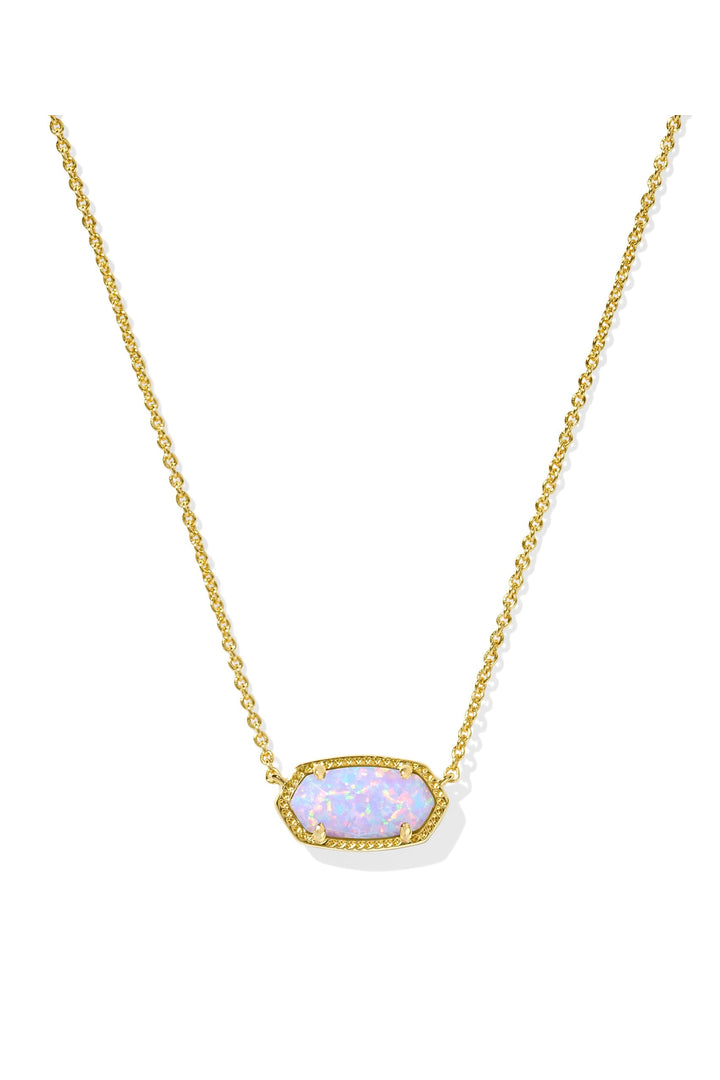 Kendra Scott: Elisa Necklace - Gold Light Mauve Illusion-7- Jewelry-Kendra Scott-Usher & Co - Women's Boutique Located in Atoka, OK and Durant, OK