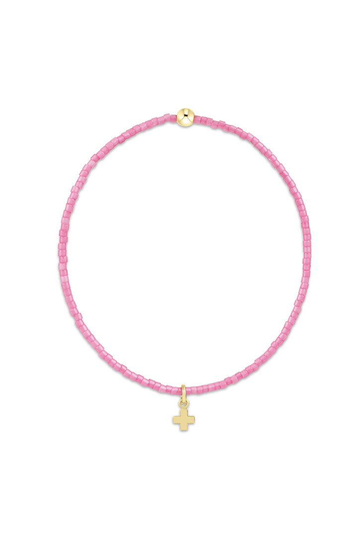 enewton: Hope Classic Bubblegum Bracelet-Signature Cross Small Gold Charm-7- Jewelry-ENEWTON-Usher & Co - Women's Boutique Located in Atoka, OK and Durant, OK