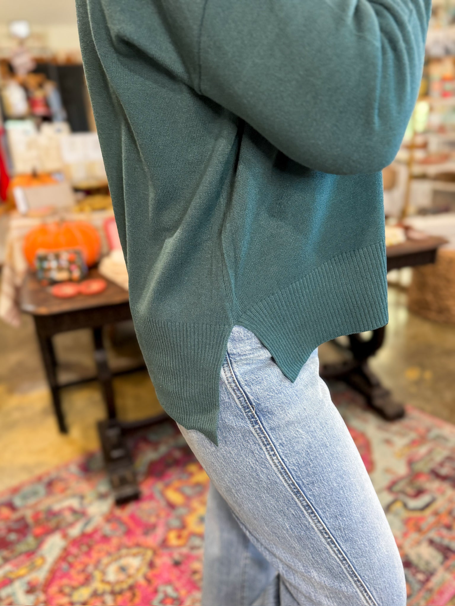 Fairview Sweater-Teal-1- Tops-HYFVE-Usher & Co - Women's Boutique Located in Atoka, OK and Durant, OK